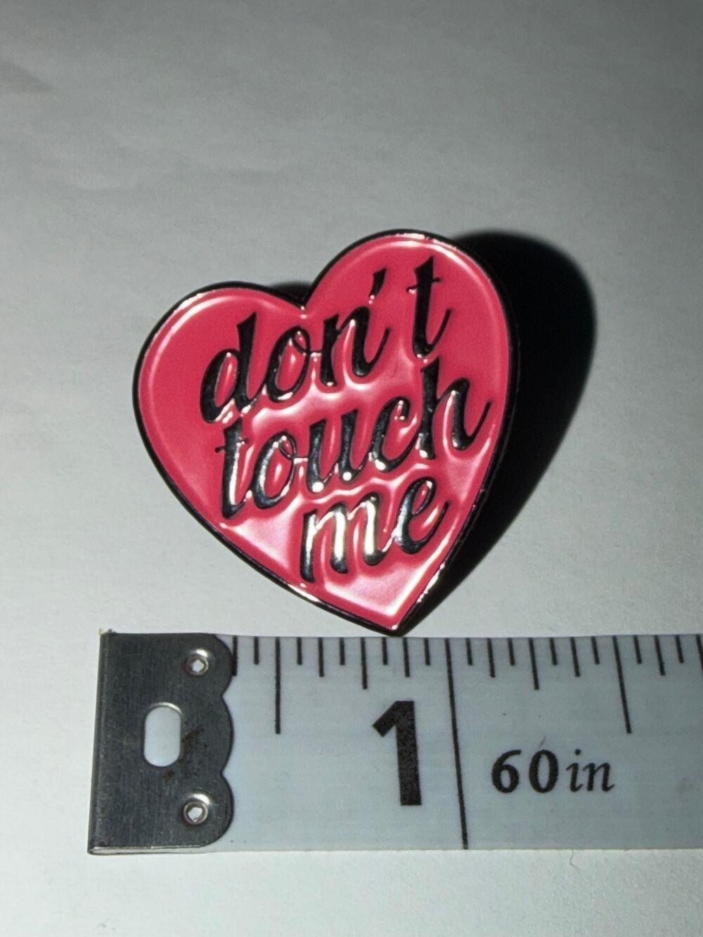 Don’t Touch Me Pink Heart Pin. Brooch